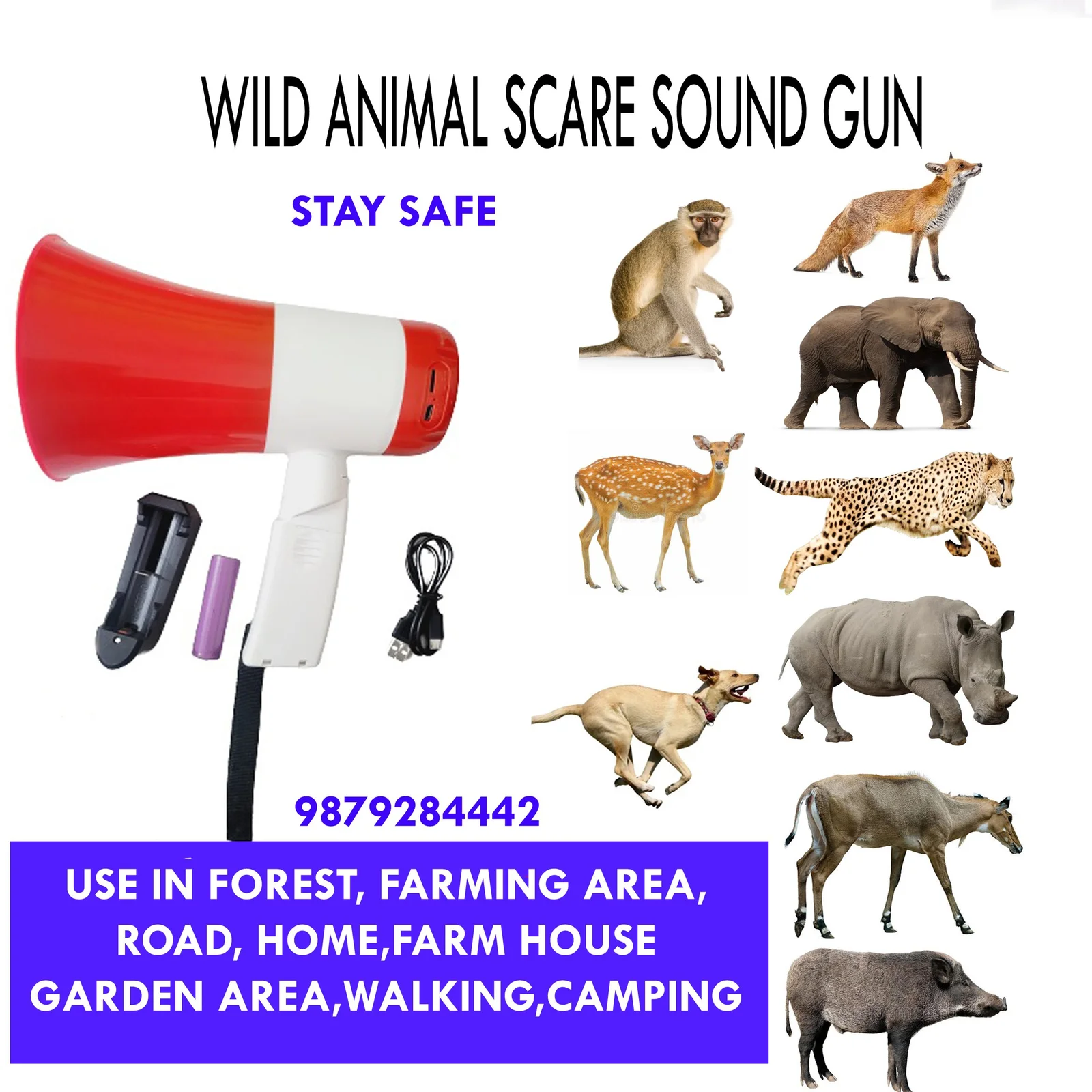 Wild Animal Scare Gun Repellent System for Farming Area with Very Loud & Noisy Sound to Keep Your Farm Safe from Wild Animals Such as Nilgai, Fox, Elephant, Deer, Etc - Image 3
