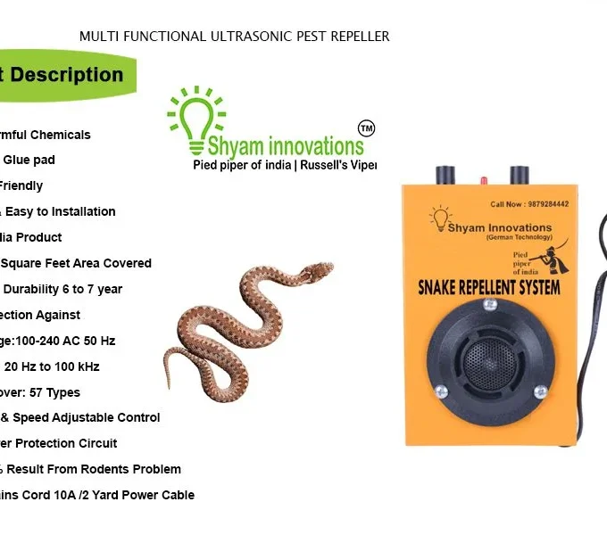Ultrasonic Natural Snake Repellent System – Safe, Chemical-Free Snake Deterrent for Yards, Gardens & Homes | 100% Eco-Friendly