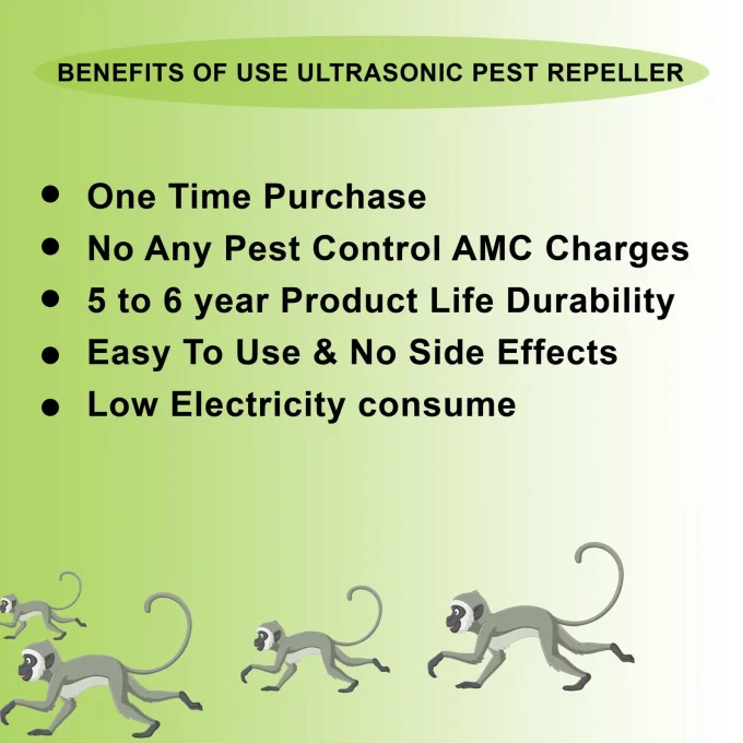 Ultrasonic Monkey Repellent with Very Loud & Noisy Sound to Repel Monkeys for Outdoor Like Garden, Factories, and Warehouse (VHF0: 24)